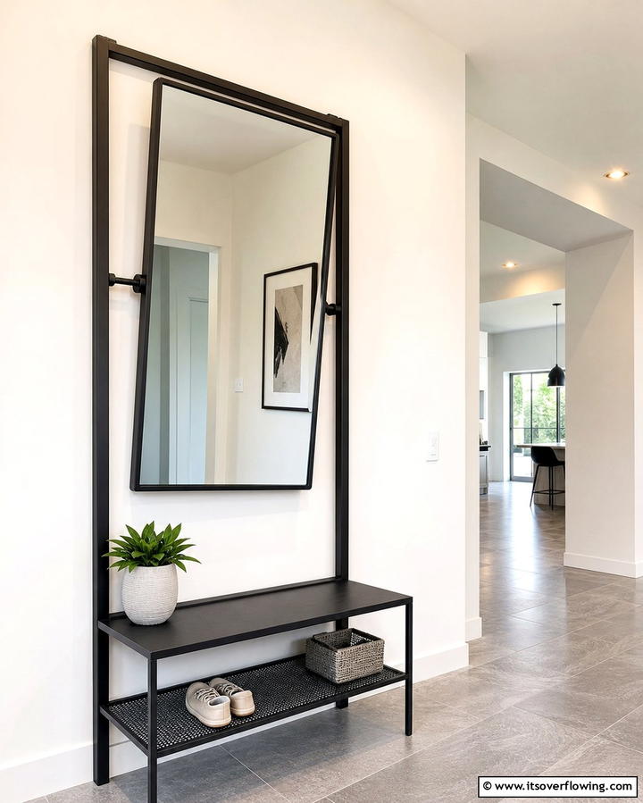 Pivot Mirror - 25 Hallway Mirror Ideas for Stylish and Functional Spaces