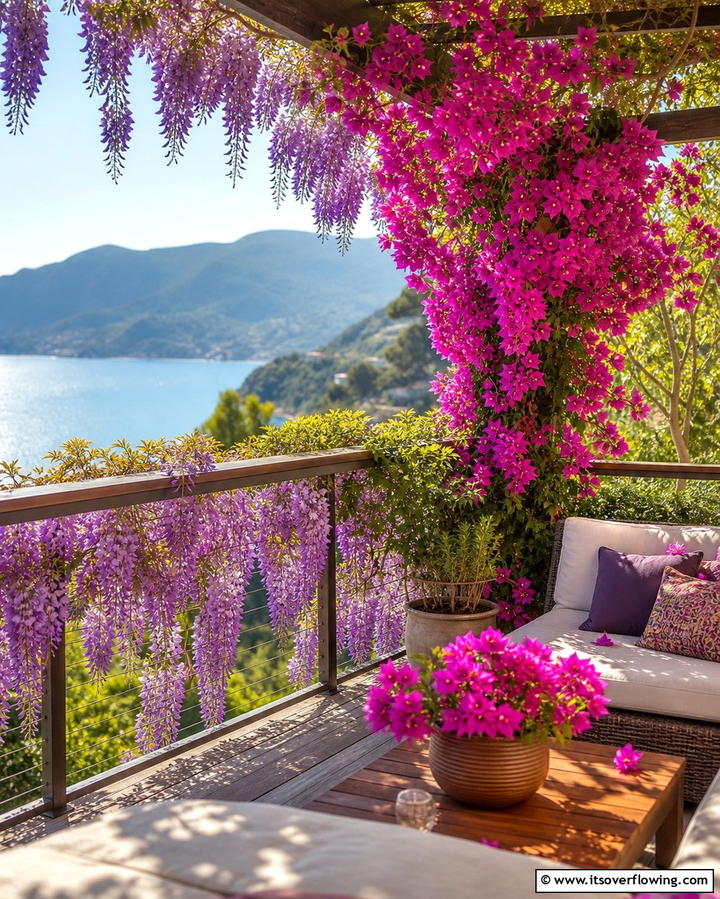 Place Flowering Vines Along Railings - 25 Deck Decorating Ideas With Plants for a Lush Outdoor Space