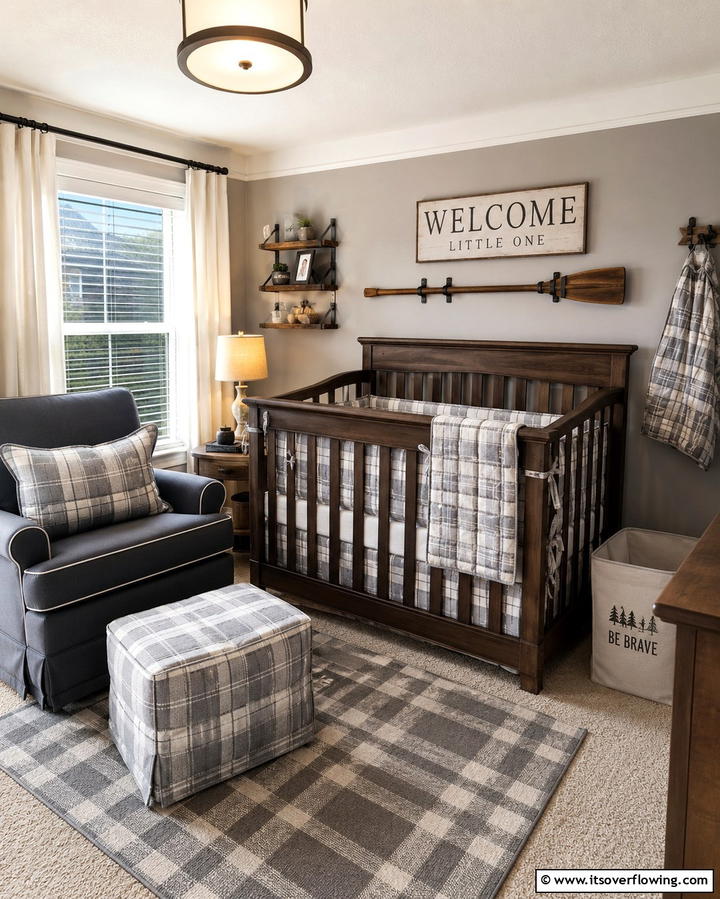 Plaid Patterns - 25 Rustic Nursery Ideas for a Cozy Baby Room