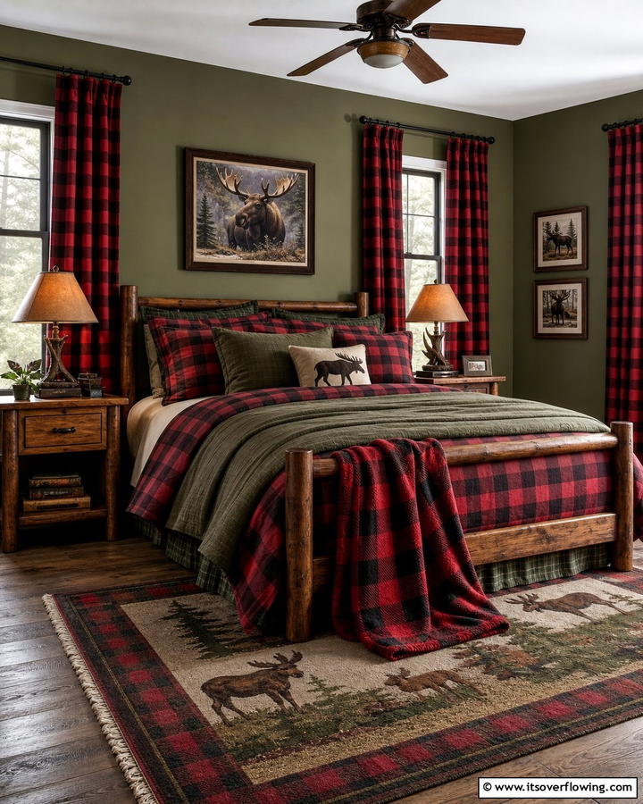 Plaid Patterns - 20 Hunting Bedroom Ideas for a Rustic Retreat
