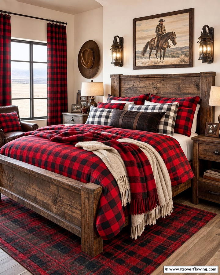 Plaid and Checkered Fabrics - 20 Creative Cowboy Room Decor Ideas for a Rustic Look