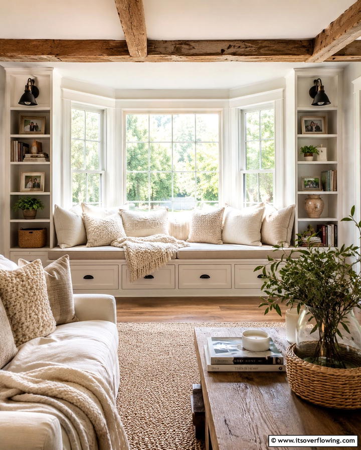 Plaid or Gingham Patterns - 25 Farmhouse Living Room Ideas for a Rustic Charm