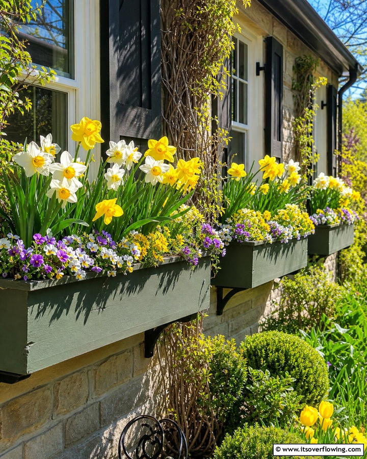 Plant Daffodils in Window Boxes - 20 Beautiful Daffodil Garden Ideas for a Spring Bloom
