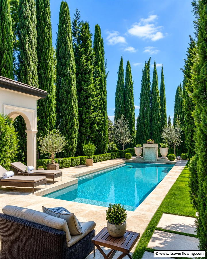 Plant Tall Trees Around the Pool - 20 Pool Privacy Ideas to Enhance Your Outdoor Space