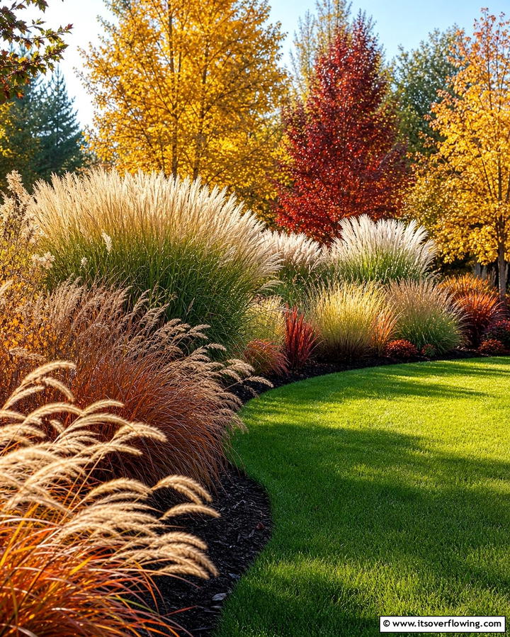 Plant a Variety of Ornamental Grasses - 25 Fall Garden Ideas to Beautify Your Outdoor Space