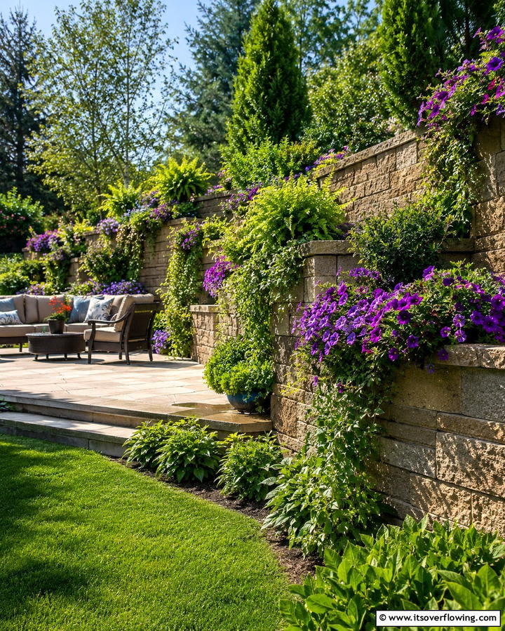 Planted Retaining Wall - 25 Inexpensive Retaining Wall Ideas for Your Yard