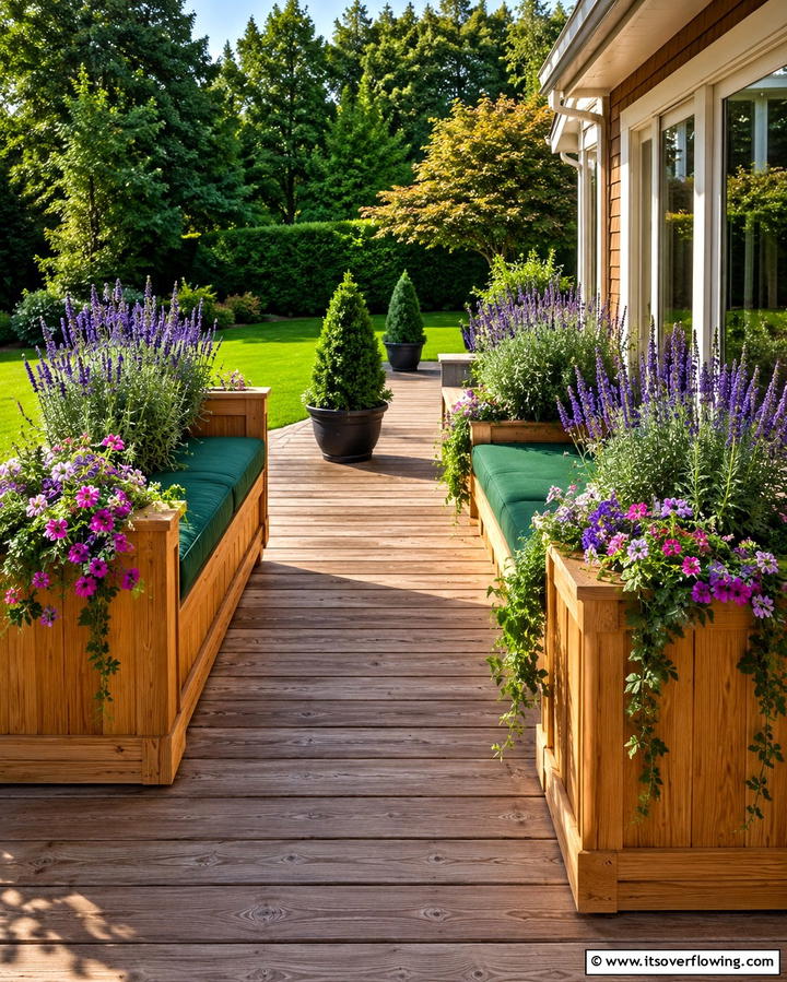 Planter Benches - 25 Deck Furniture Ideas for Comfortable Outdoor Living