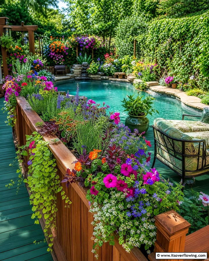 Planter Box Railings for a Green Touch - 20 Pool Deck Railing Ideas for Safety and Style