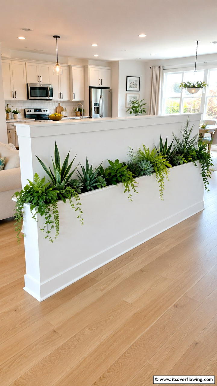 Planter Half Wall - 30 Half Wall Ideas- Modern Room Dividers & Design Tricks