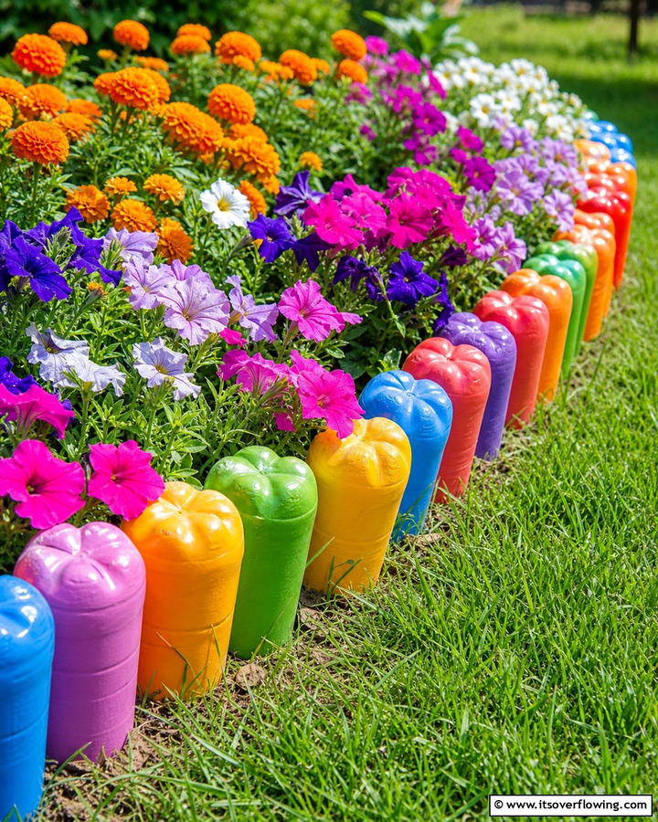 Plastic Bottle Edging - 20 Recycled Garden Edging Ideas for an Eco-Friendly Yard