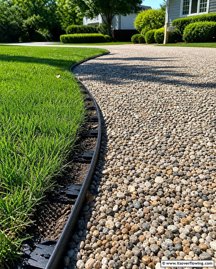Plastic Edging for Budget Friendly Simplicity - 25 Gravel Driveway Edging Ideas for a Polished Look