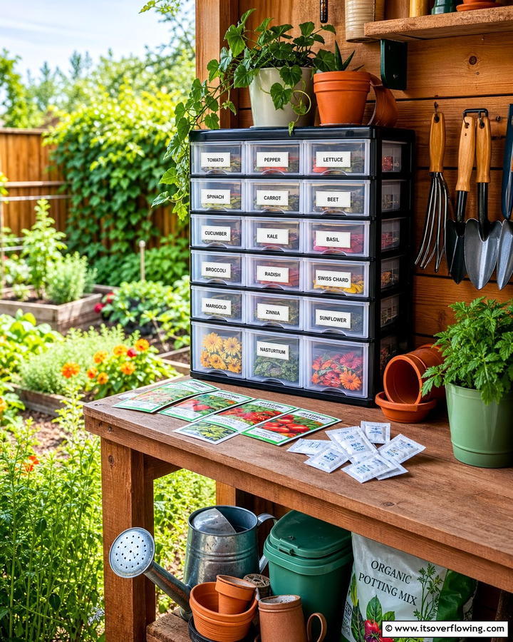 Plastic Storage Drawers - 20 Seed Storage Ideas for Organized Gardening