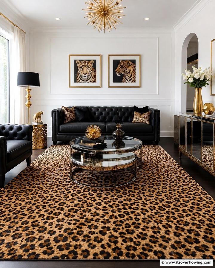 Playful Animal Prints - 30 Living Room Rug Ideas to Define Your Space Stylishly