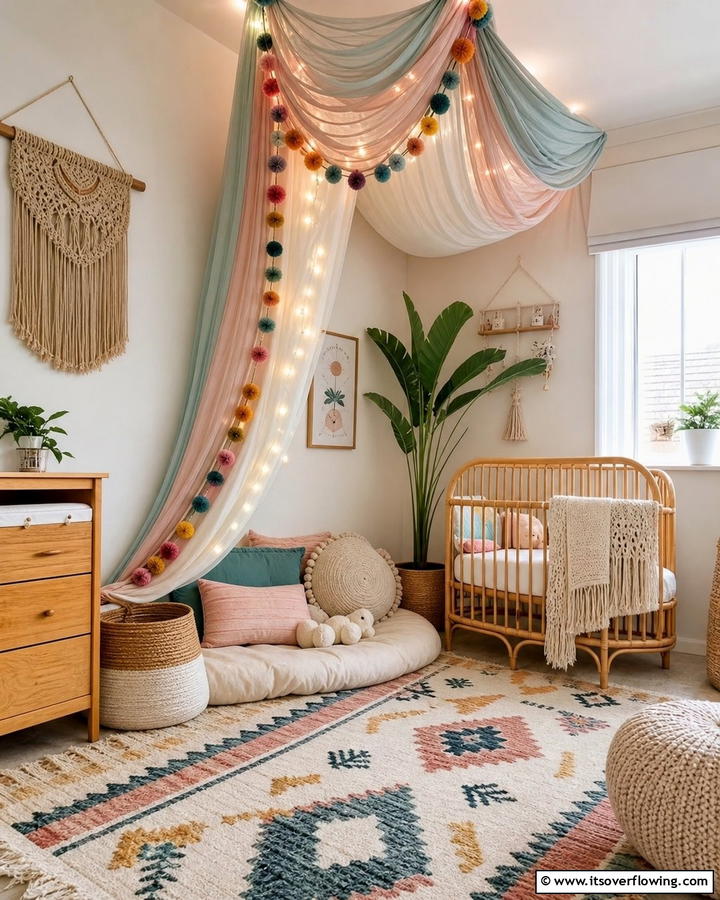 Playful Canopies - 25 Boho Nursery Ideas for a Cozy and Chic Space