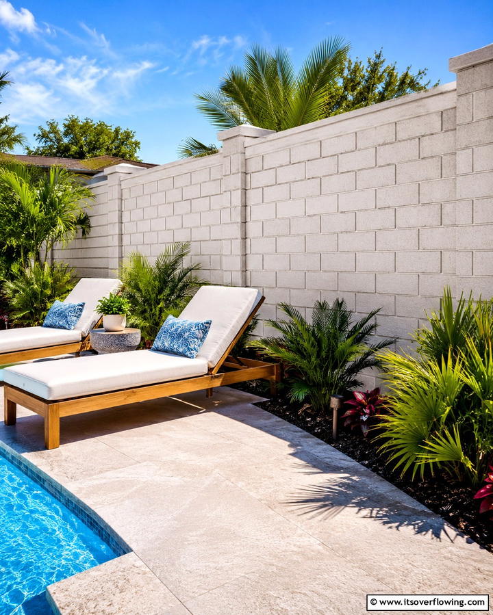 Playful Geometric Patterns - 30 Creative Cinder Block Fence Designs for Outdoor Spaces