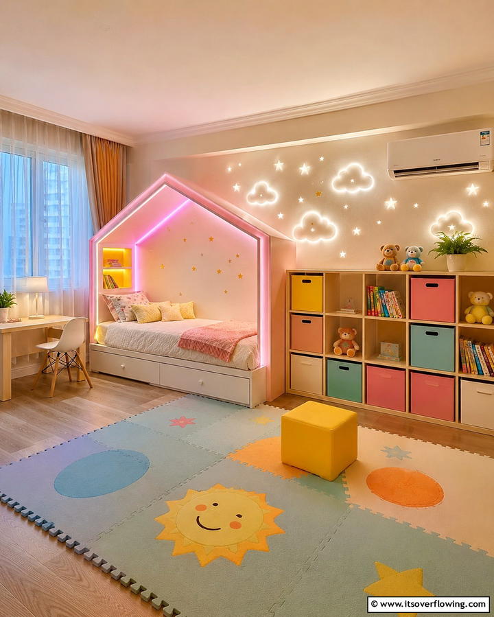Playful Kids Room Lighting - 30 Aesthetic Room Ideas With LED Lights for Vibes