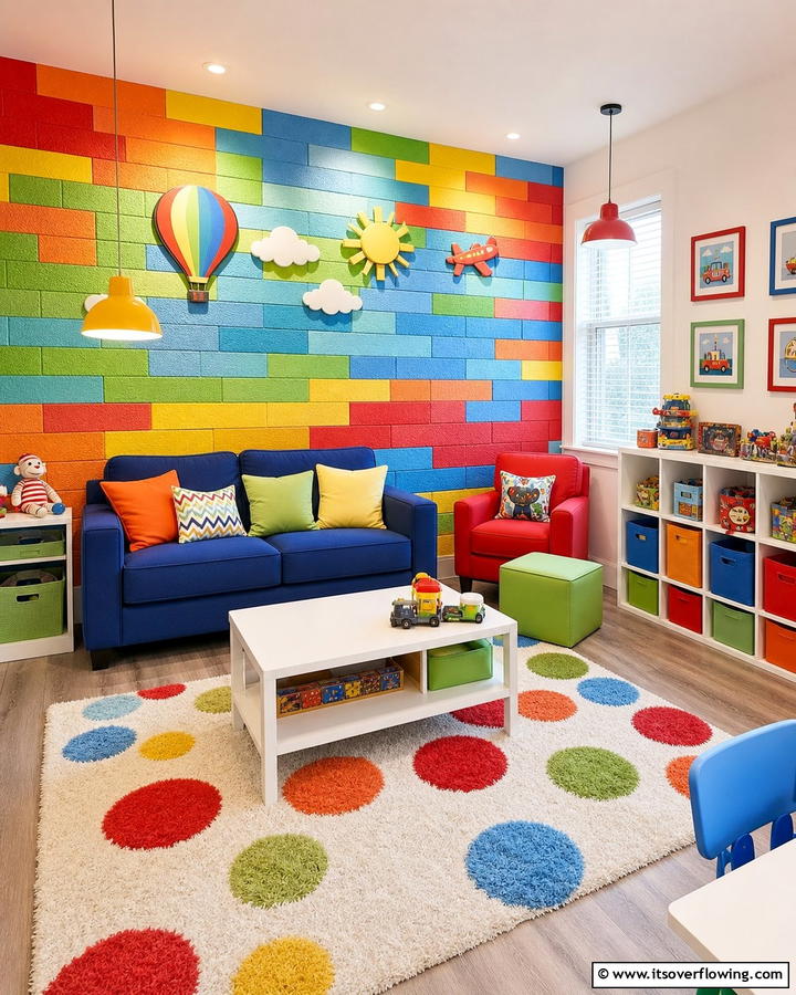 Playful Kids Room - 25 Brick Accent Wall Ideas for a Stylish Home Feature