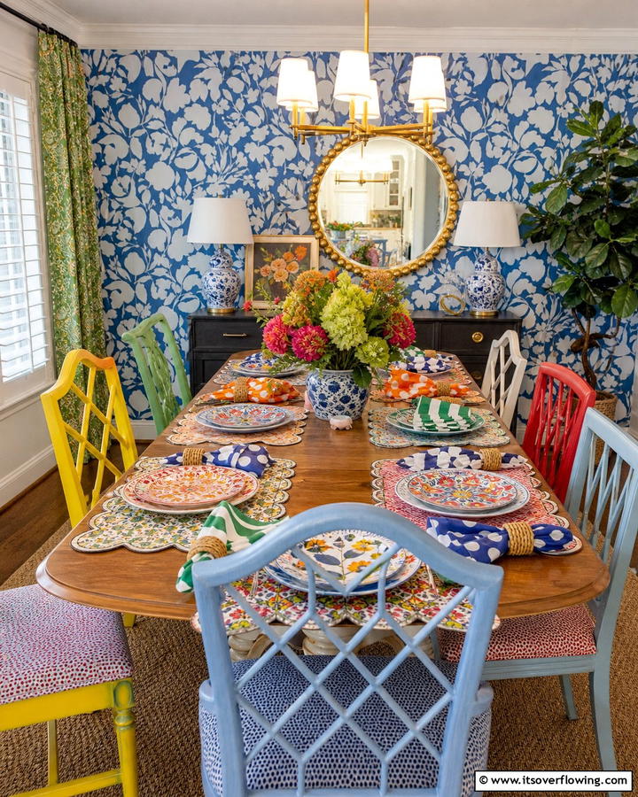 Playful Patterned Accents - 21 Dining Table Decor Ideas to Impress Your Guests