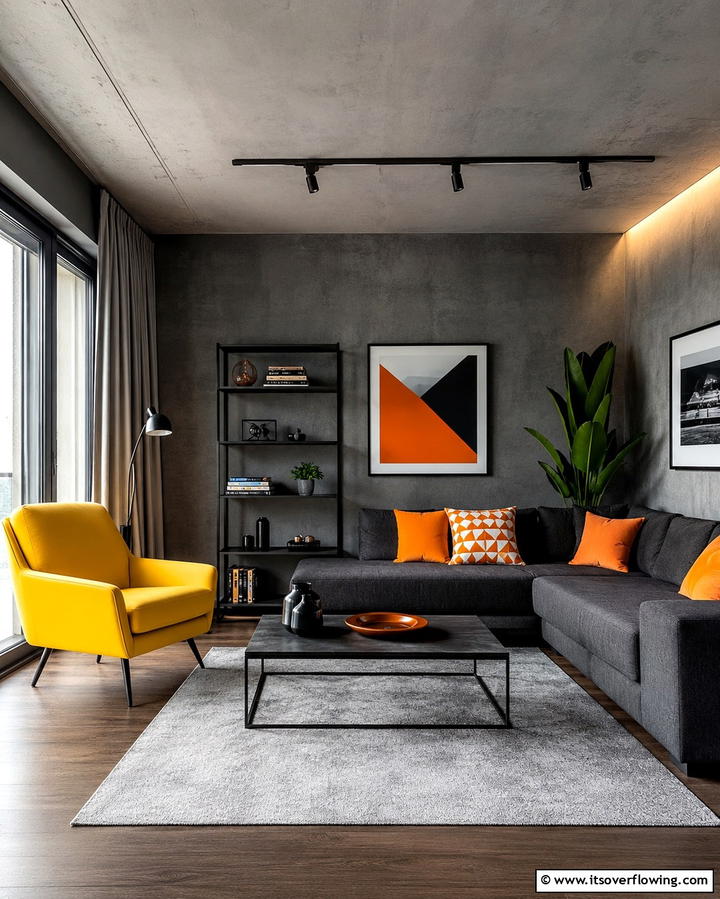 Playful Pop of Color - 30 Bachelor Room Ideas for Modern Masculine Spaces