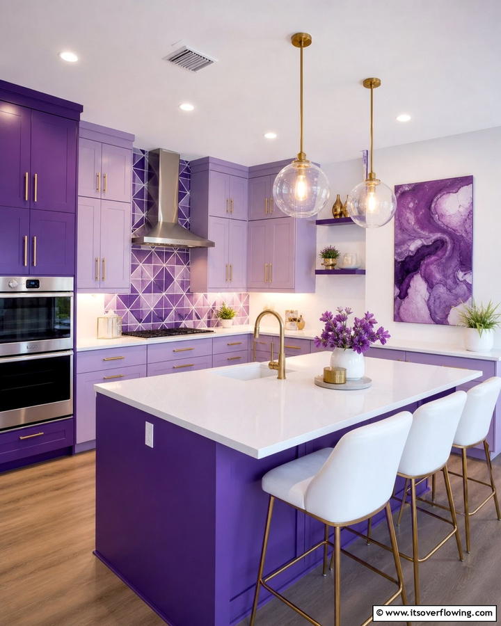 Playful Purple Hues - 21 Kitchen Color Ideas to Refresh Your Cooking Space