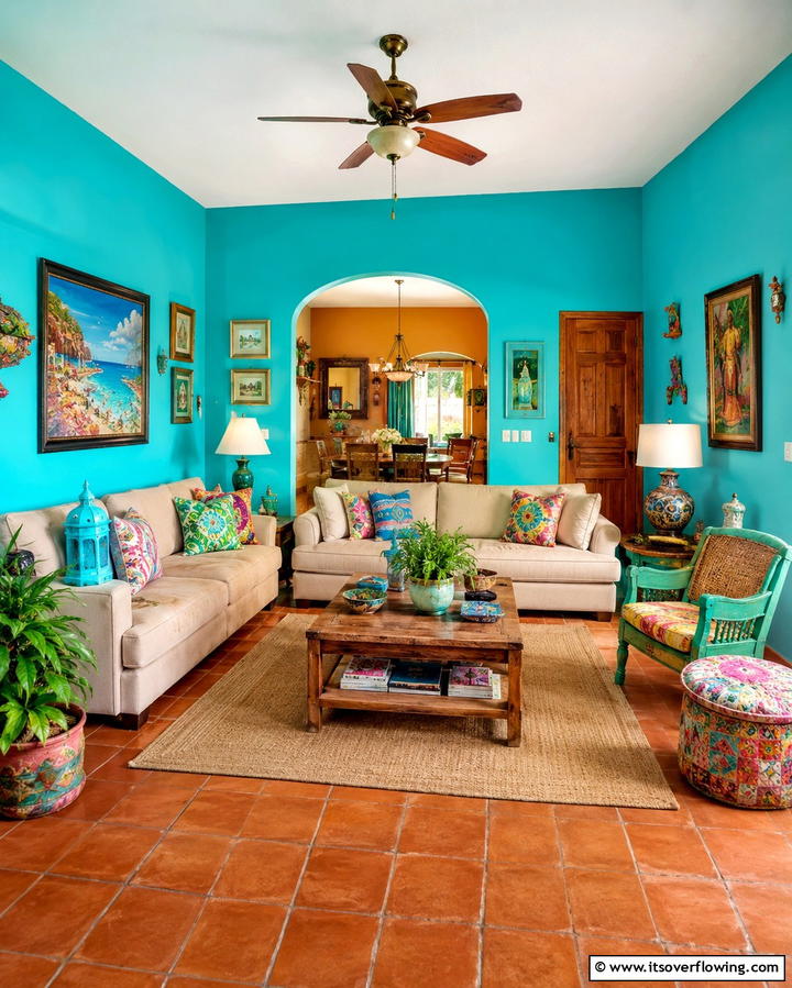Playful Turquoise - 25 Mexican Interior Paint Colors for a Vibrant and Authentic Home