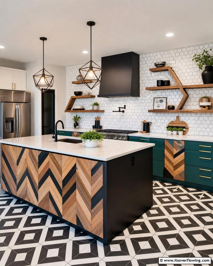 Playful Use of Geometry - 30 Eclectic Kitchen Ideas for Bold Design Lovers