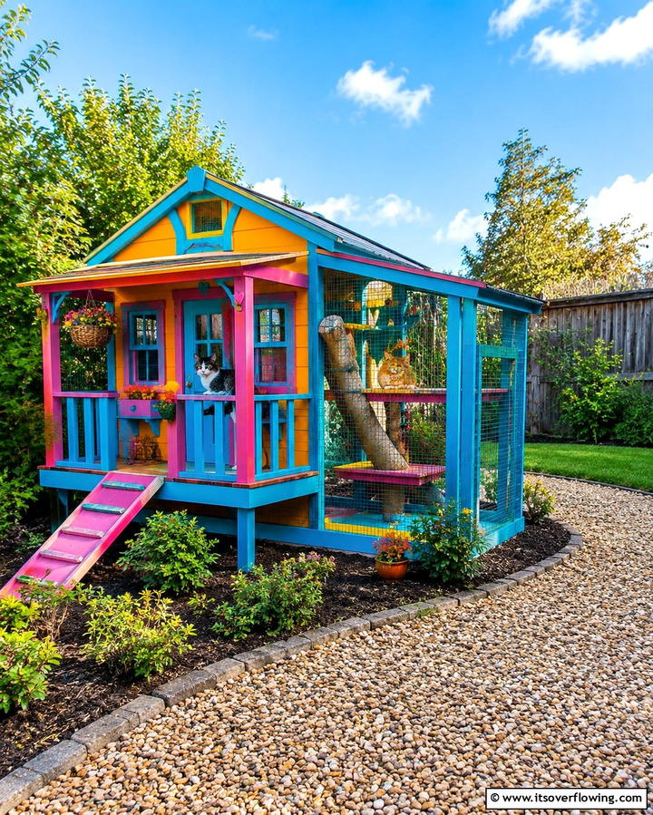 Playhouse Style Catios - 25 Outdoor Catio Ideas for Your Feline Friends