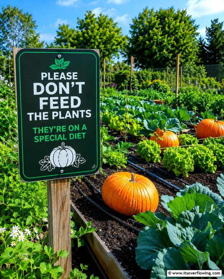 Please Dont Feed the Plants Theyre on a Special Diet - 25 Funny Garden Sign Ideas to Add Humor to Your Yard