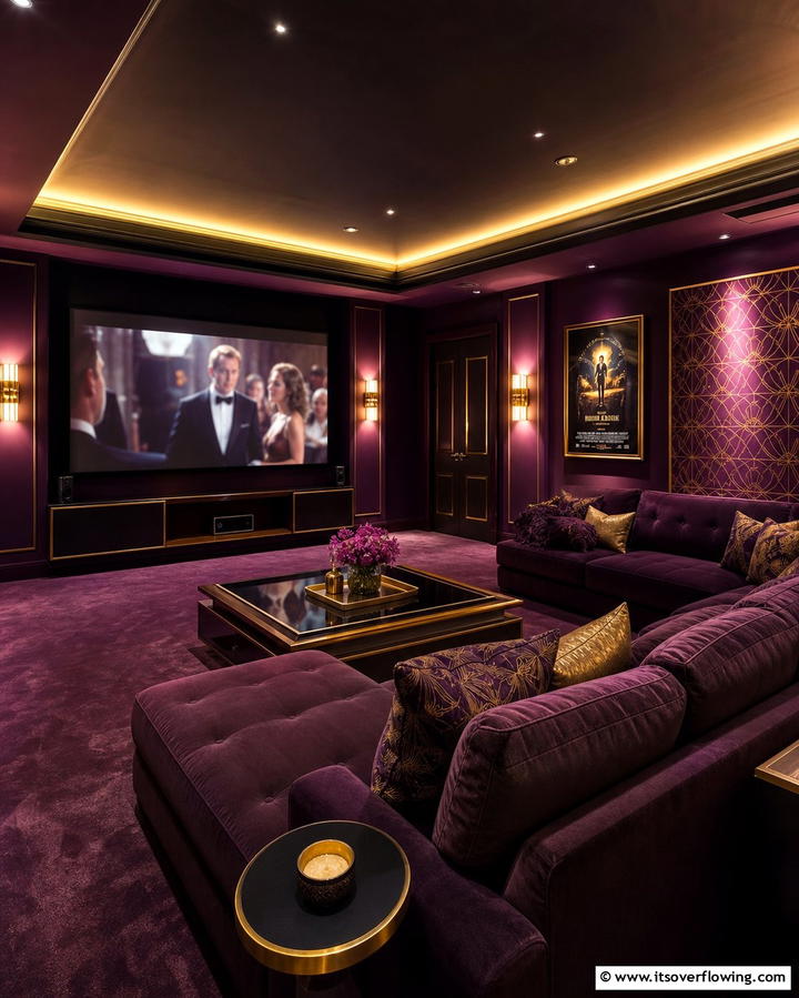 Plum PurpleOne - 30 Home Theater Paint Colors for Immersive Entertainment