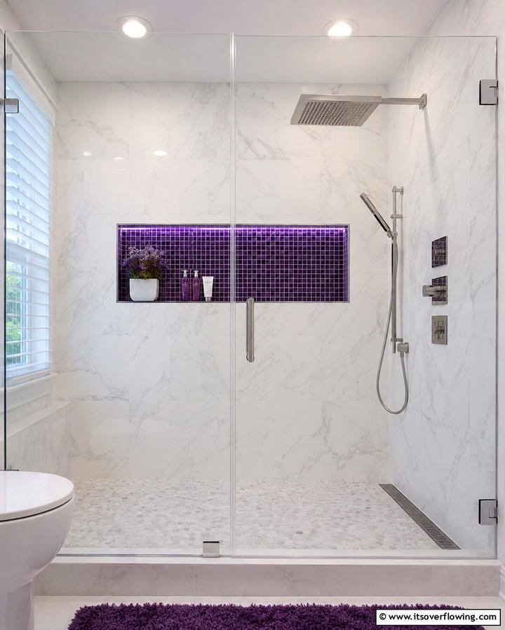 Plum and Gold Accents - 25 Purple Bathroom Ideas for a Bold and Beautiful Space