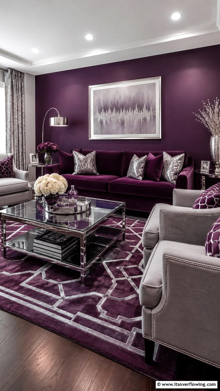 Plum and Silver Mist - 21 Two Colour Combinations for a Vibrant Living Room