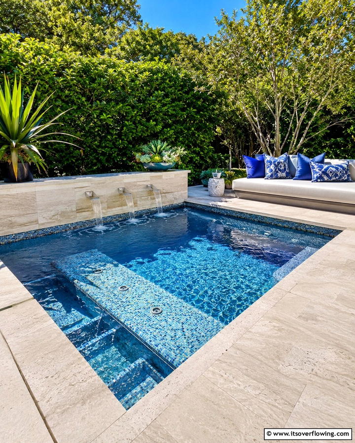 Plunge Pool with Built in Seating - 25 Plunge Pool Ideas for a Refreshing Backyard