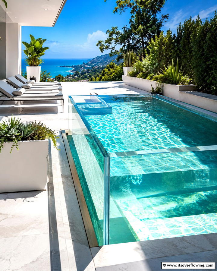 Plunge Pool with Glass Walls - 25 Plunge Pool Ideas for a Refreshing Backyard