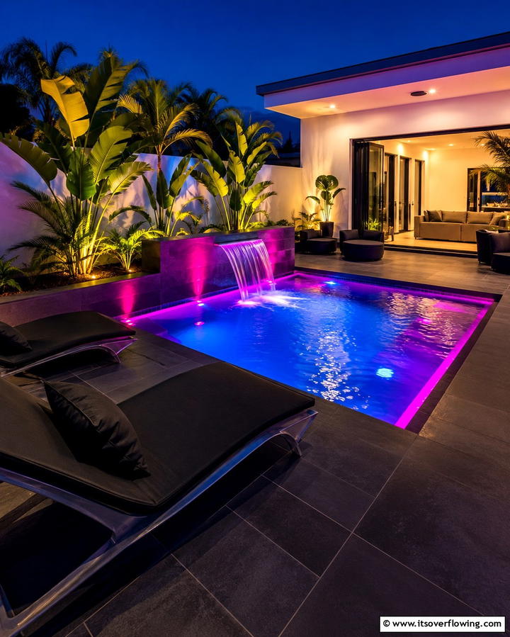 Plunge Pool with LED Lighting - 25 Plunge Pool Ideas for a Refreshing Backyard