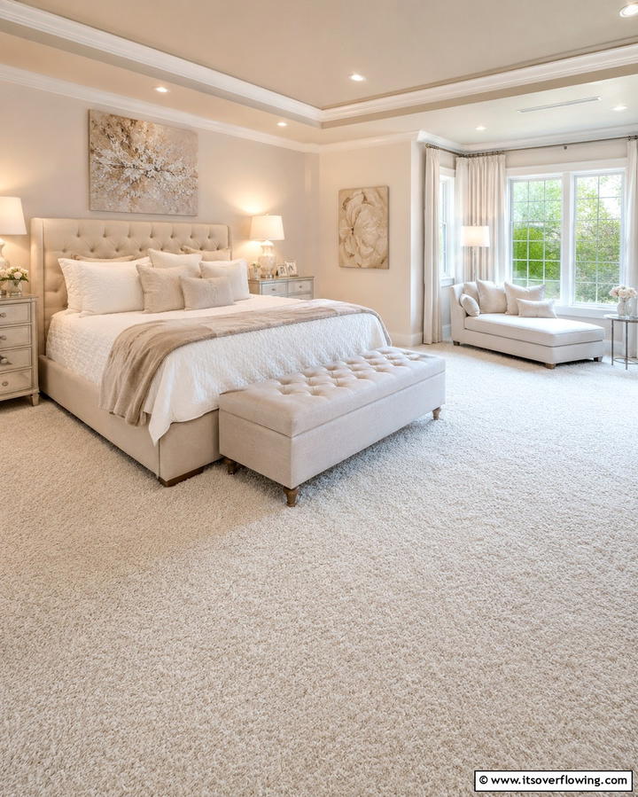 Plush Carpet Comfort - 30 Bedroom Flooring Ideas to Elevate Comfort and Style