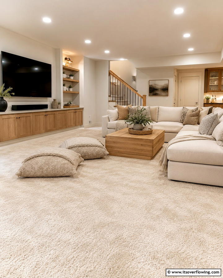Plush Carpeting - 30 Media Room Ideas for Ultimate Living Room Entertainment