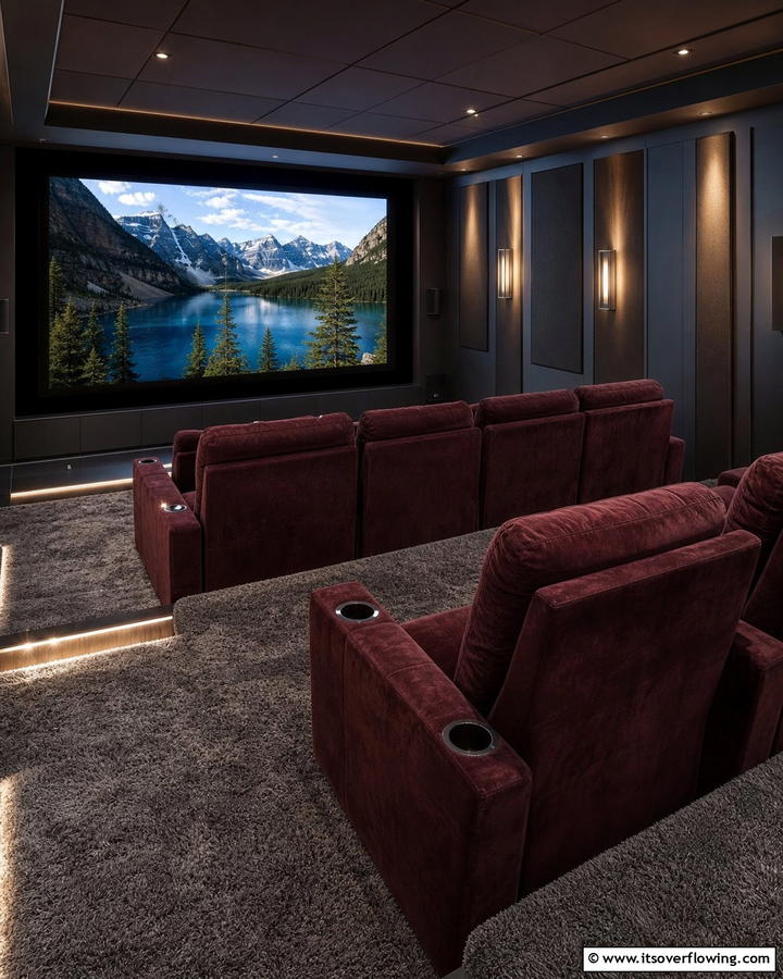Plush Comfortable Seating - 30 Home Theater Ideas- Immersive Entertainment Spaces