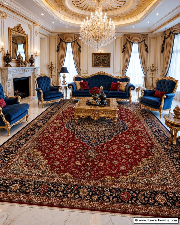Plush Persian Rugs - 20 Royal Living Room Design Ideas for an Elegant Space