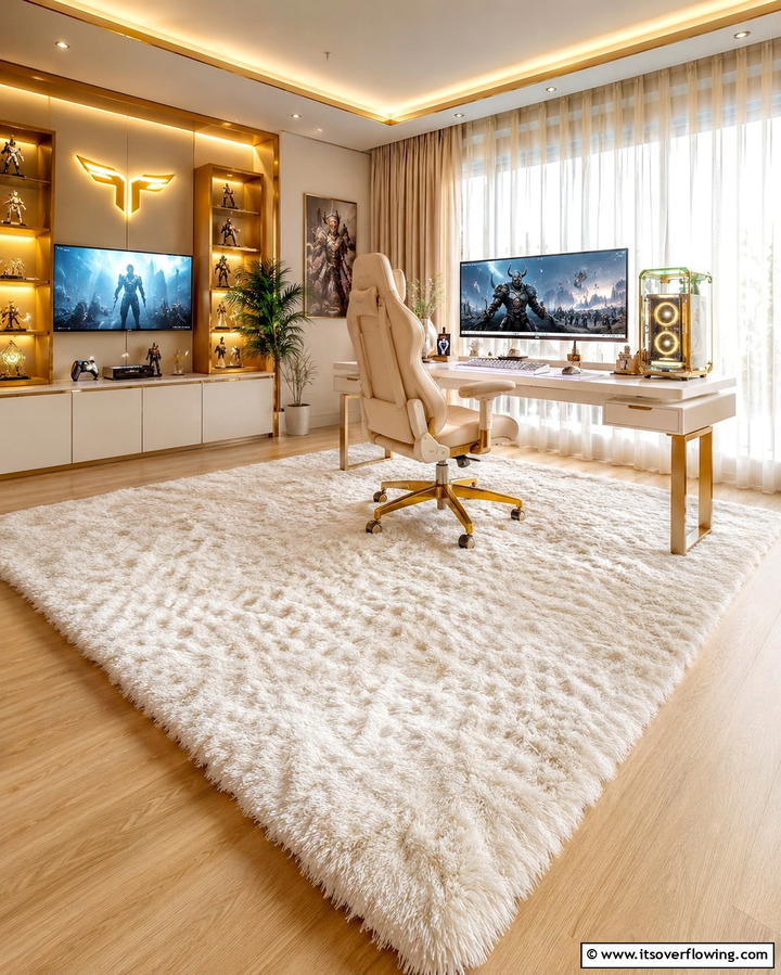 Plush Rugs - 25 Gamer Girl Room Ideas for a Fun and Stylish Space