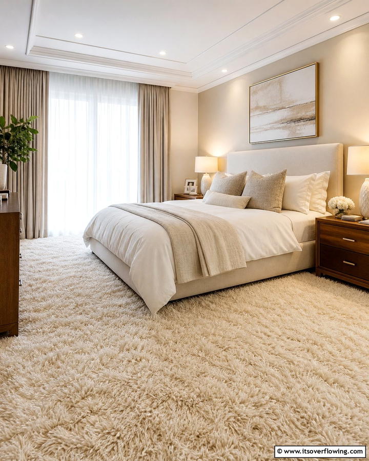 Plush Shag Carpets for Ultimate ComfortExact - 25 Stylish Bedroom Carpet Ideas for a Comfortable Retreat