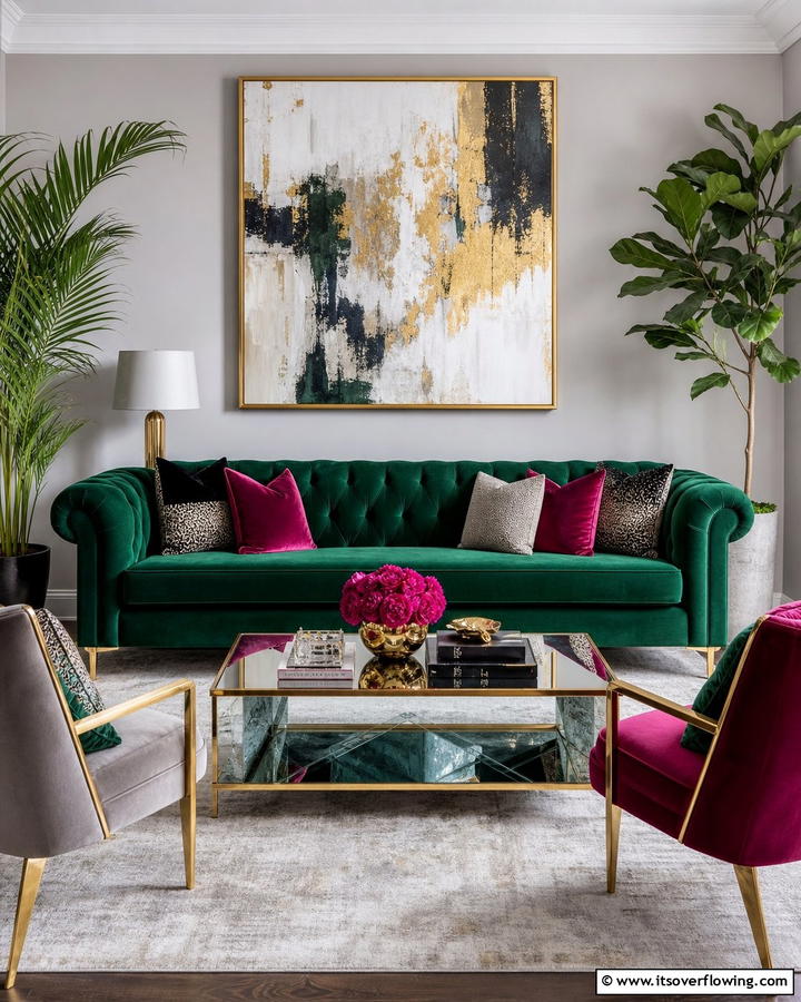 Plush Velvet Sofa - 21 Living Room Couch Ideas for Comfortable Entertaining