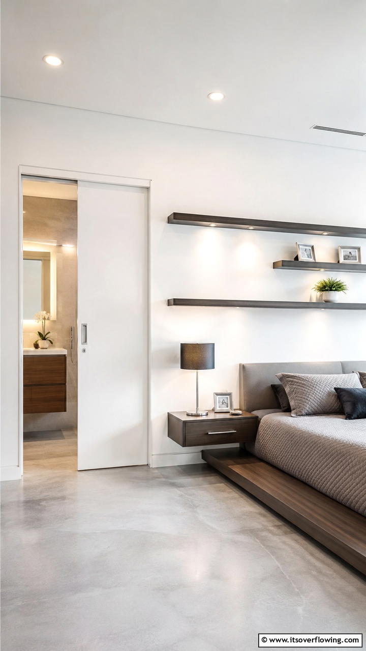 Pocket Door with Modern Finish - 30 Closet Door Ideas to Enhance Style and Functionality