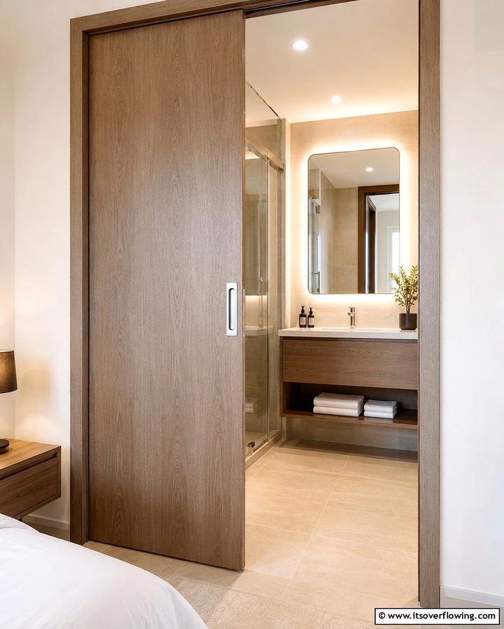 Pocket Doors - 25 Small Ensuite Design Ideas for Compact Bathrooms