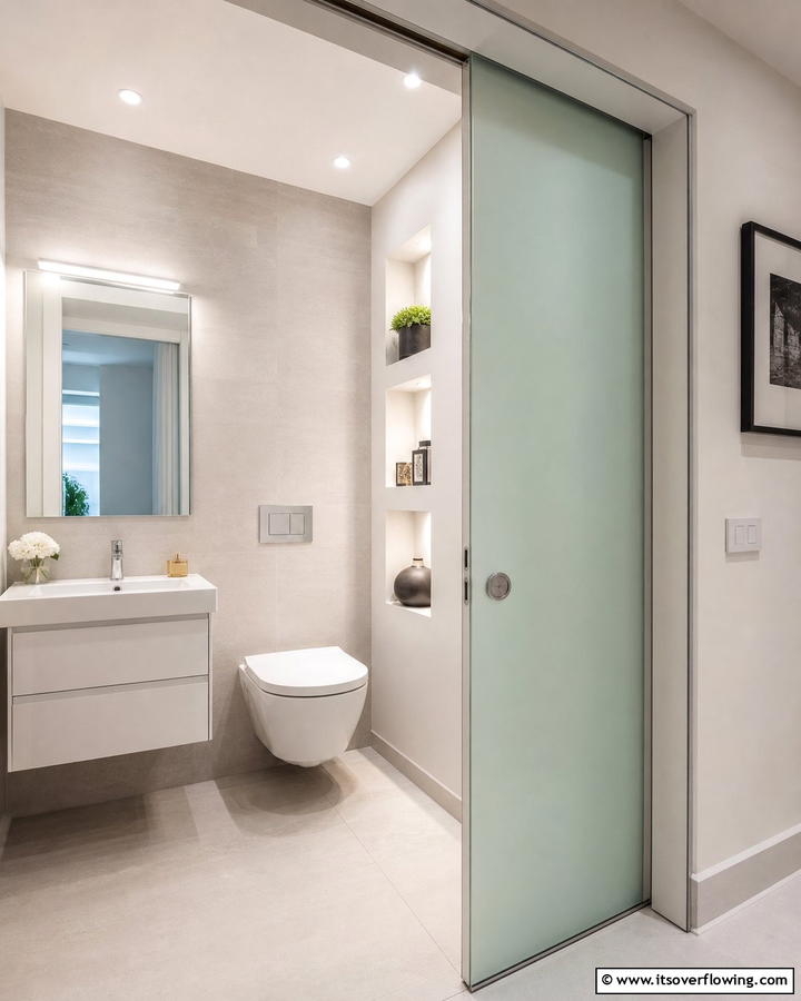Pocket Doors - 25 Bathroom Door Ideas to Enhance Your Space