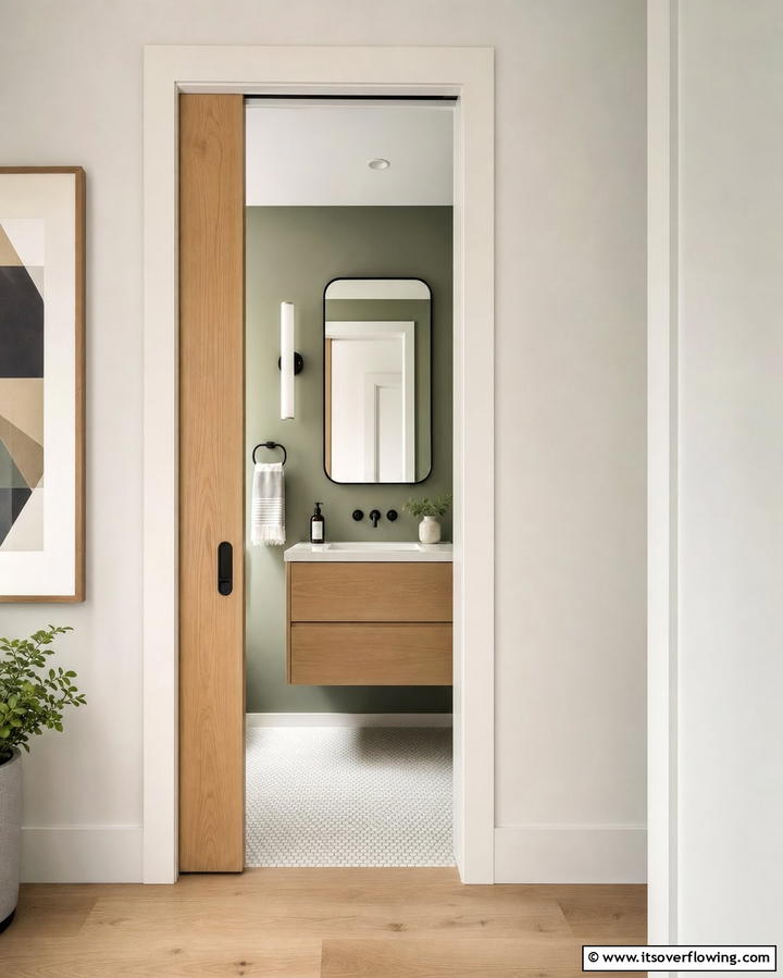 Pocket or Sliding Doors - 25 Hallway Bathroom Ideas to Maximize Small Spaces