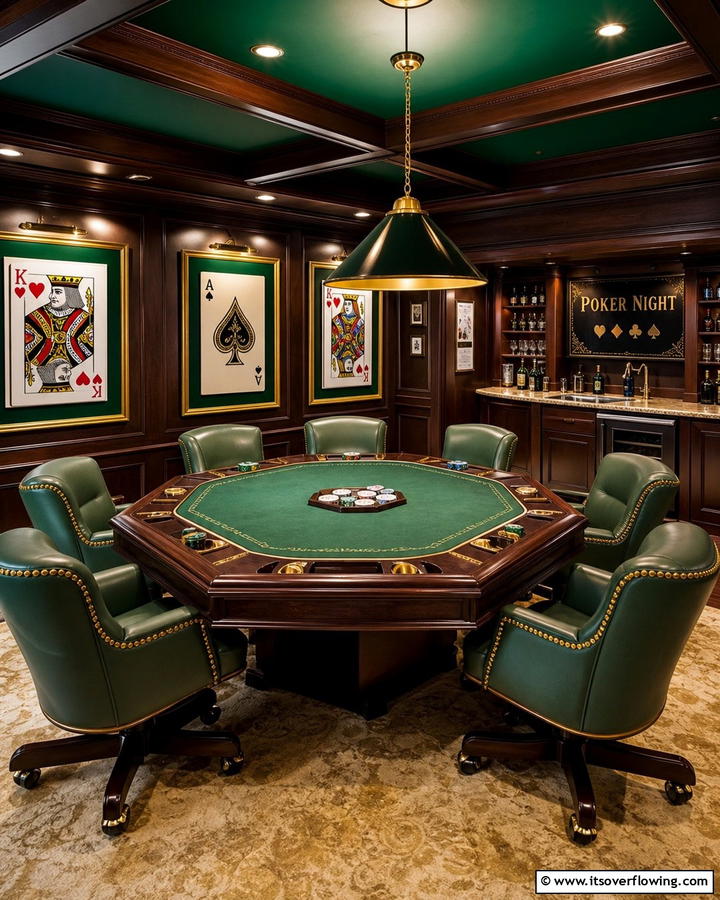 Poker Night Den - 21 Man Cave Ideas for the Ultimate Relaxation Zone