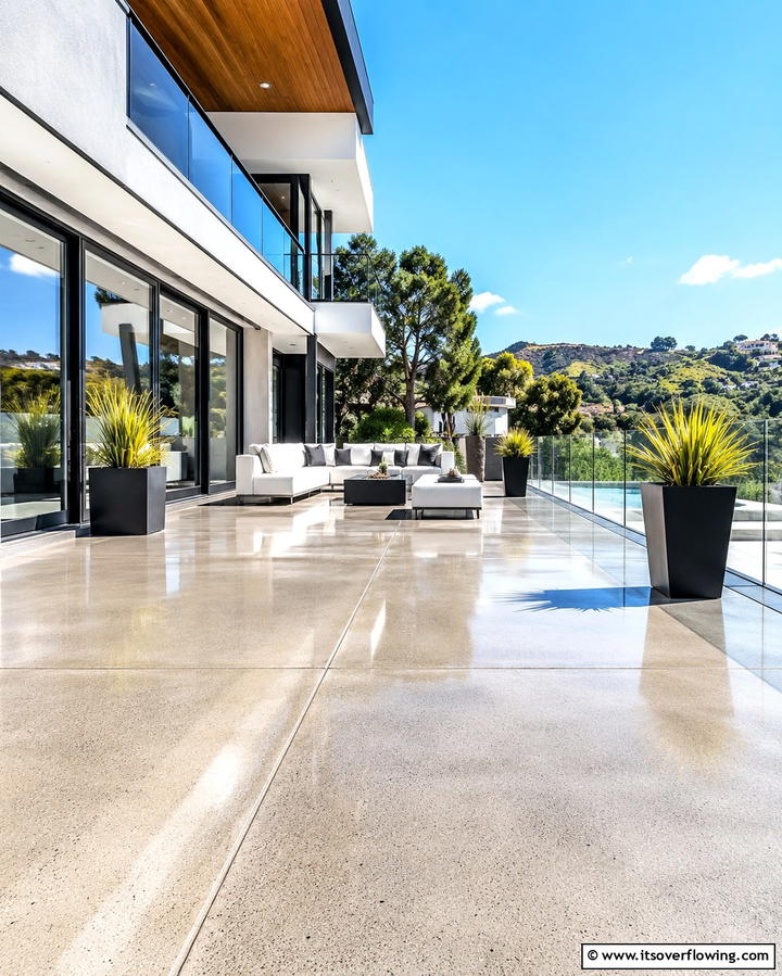 Polished Concrete Decks - 25 Concrete Deck Ideas for a Modern and Durable Outdoor Space