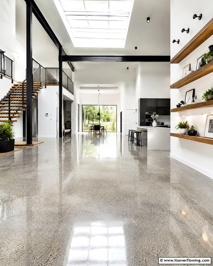 Polished Concrete Flooring - 25 Garage Flooring Ideas for Durability and Style
