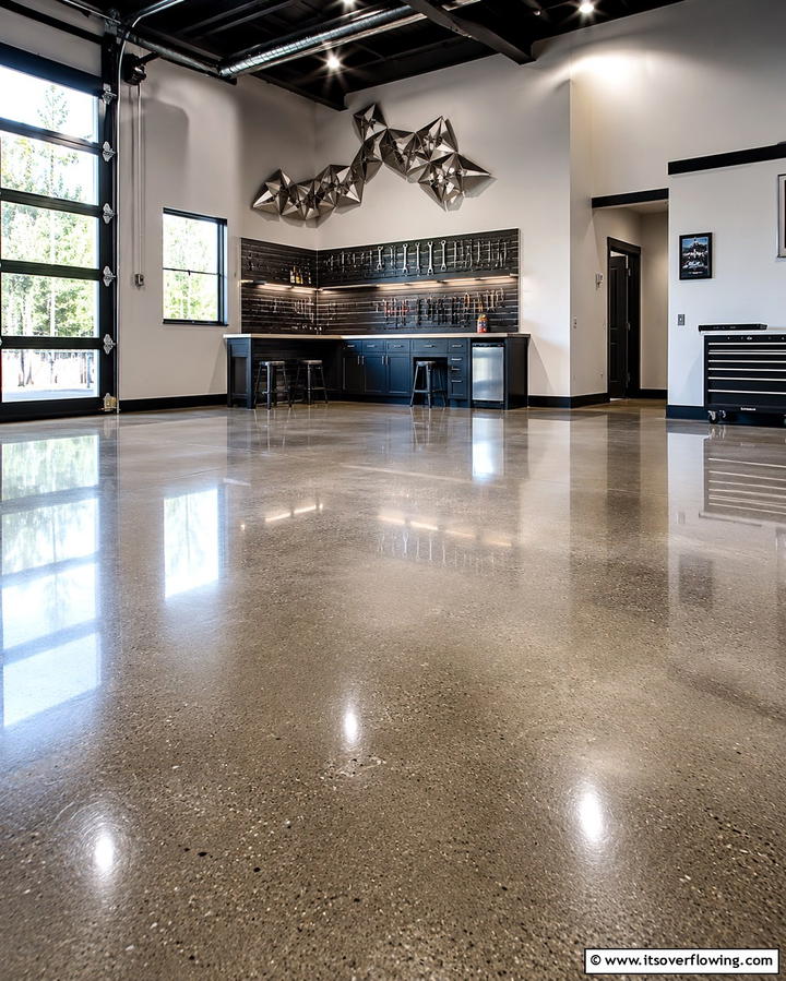 Polished Concrete Floors - 25 Garage Flooring Ideas for Durability and Style
