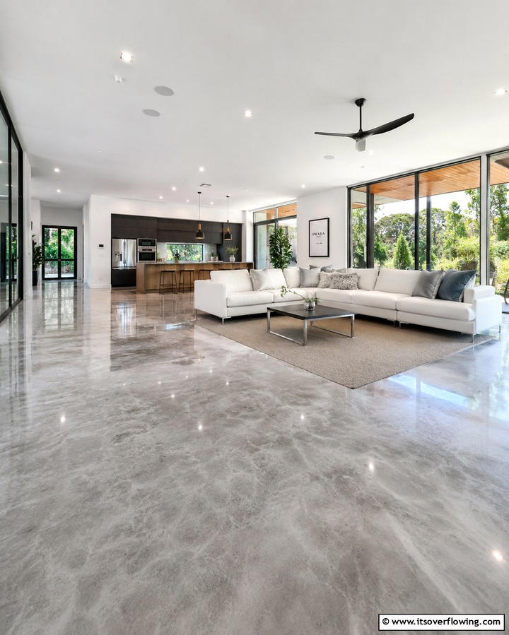 Polished Concrete Floors - 20 Types of Concrete Floor Finishes for Durability